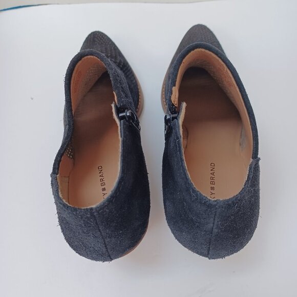 Lucky Brand Bootie Black Zeshia Perforated Suede Leather Boots Womens 9M - Picture 14 of 16